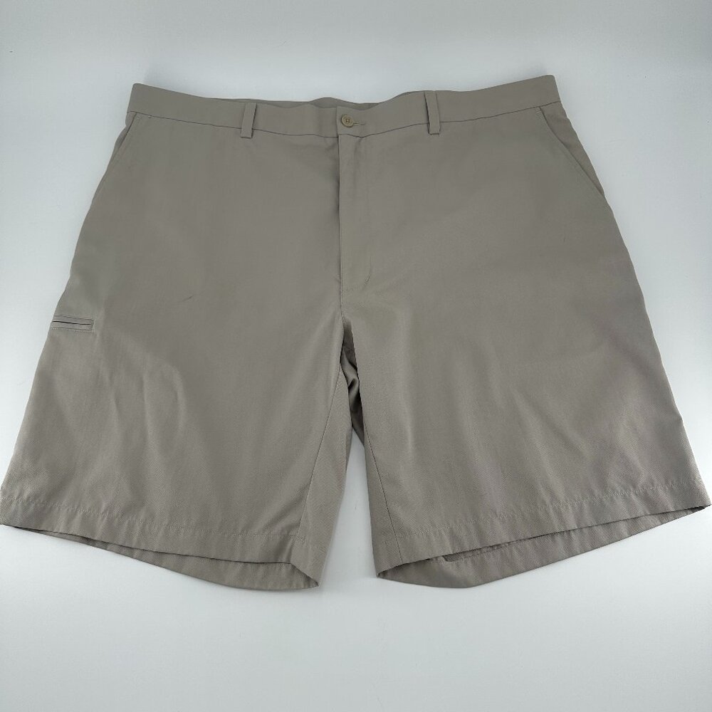 Champions Tour Men's Golf Shorts Size 42 Khaki‎ Flat Front Polyester